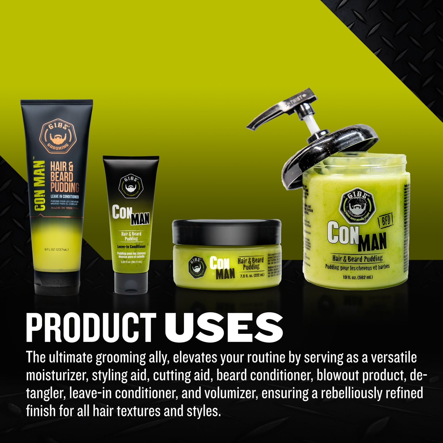 Con Man Hair & Beard Pudding 19 oz