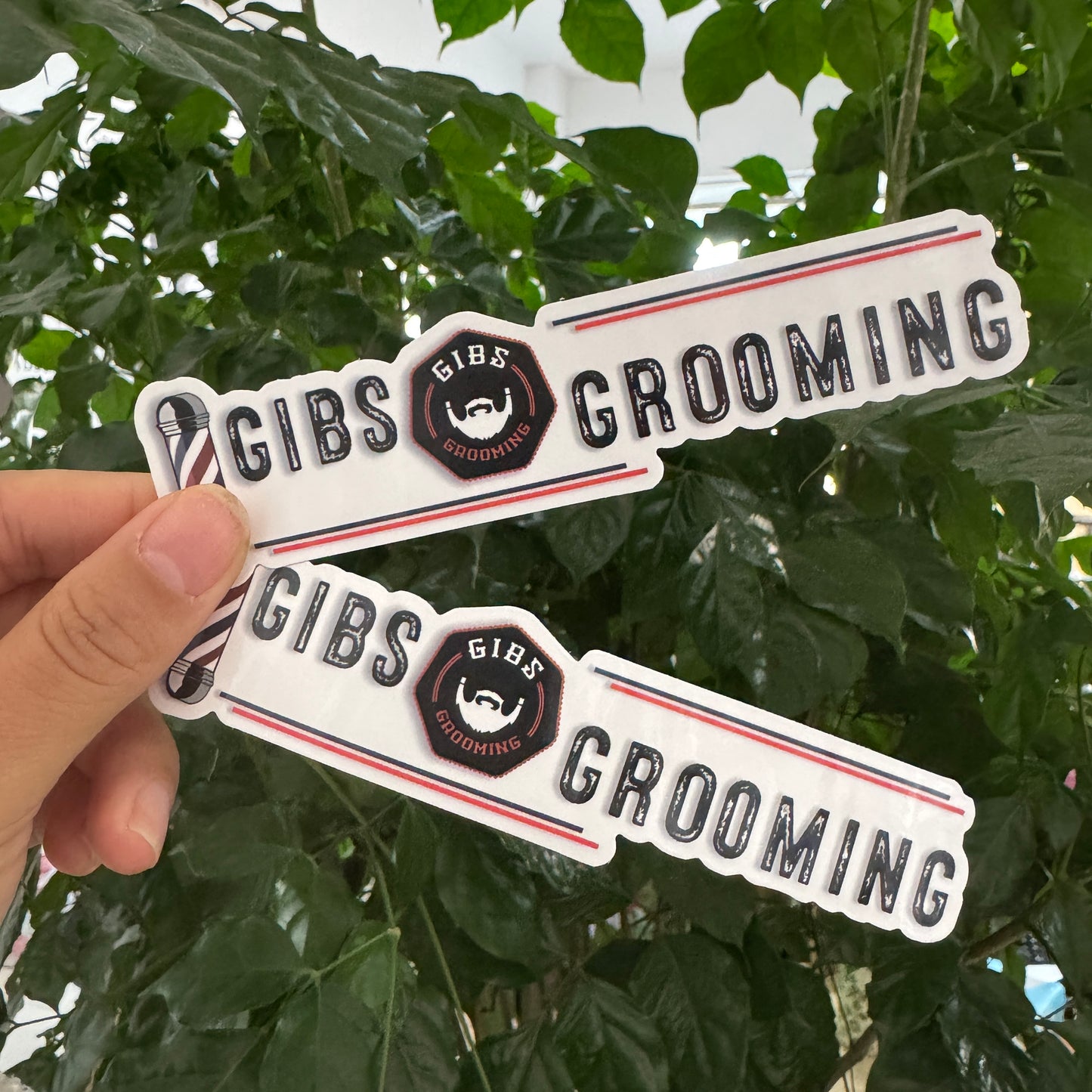 GIBS Grooming Barber Pole Sticker