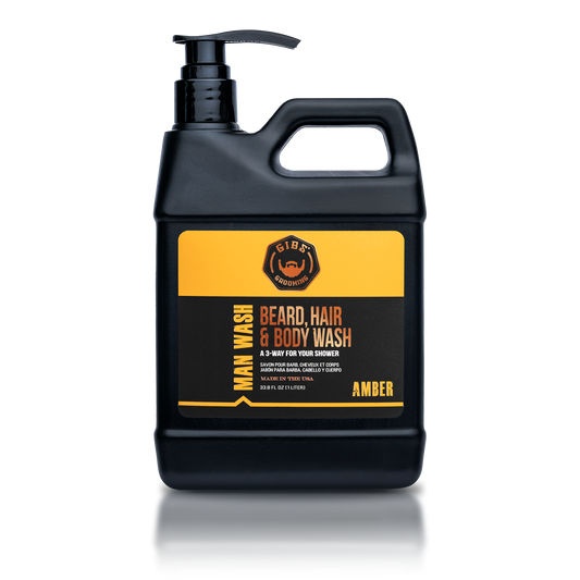 Amber Man Wash: Beard, Hair & Body Wash Liter (32 oz)