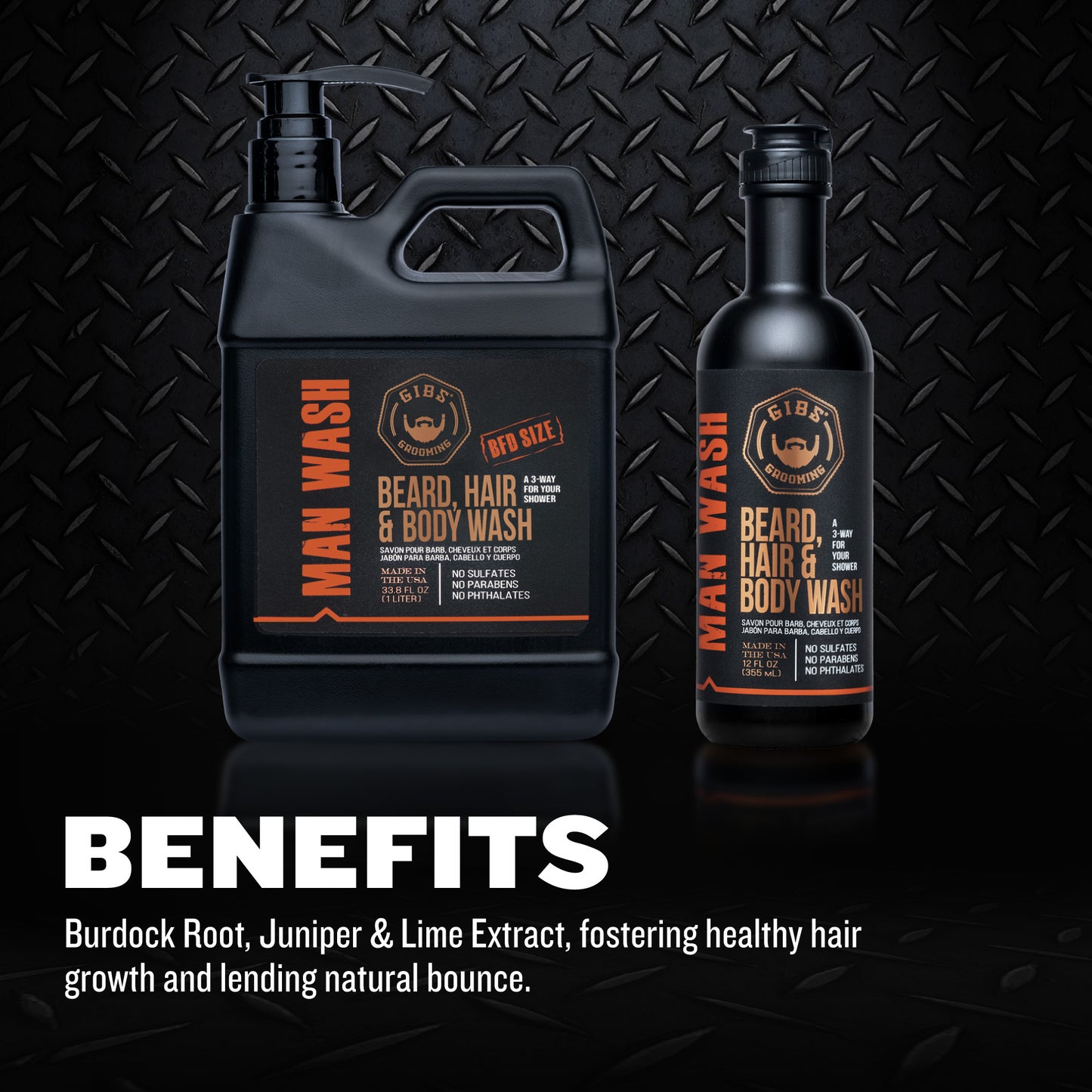 Original Man Wash: Beard, Hair & Body 12 oz