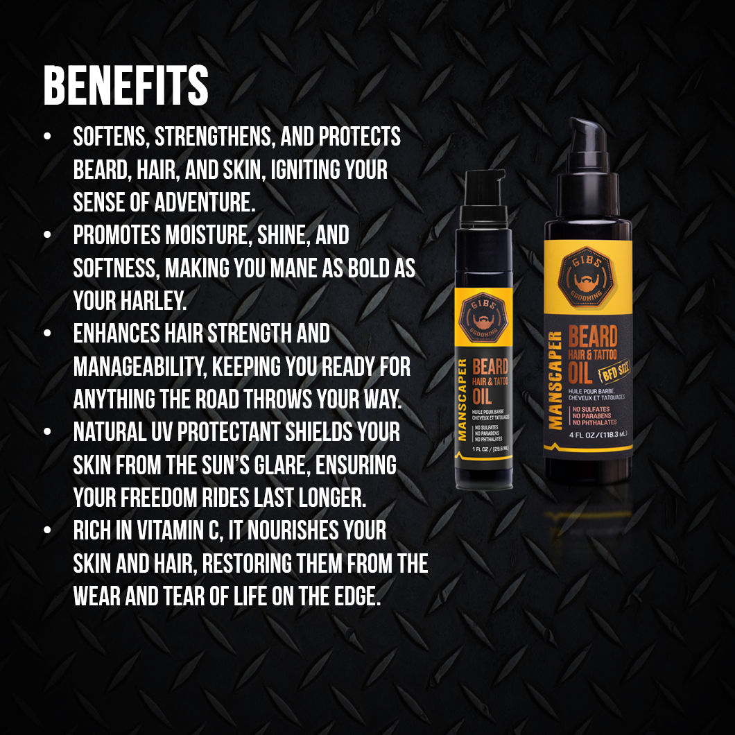 Beard, Hair & Tattoo Oil: Manscaper 4.oz.