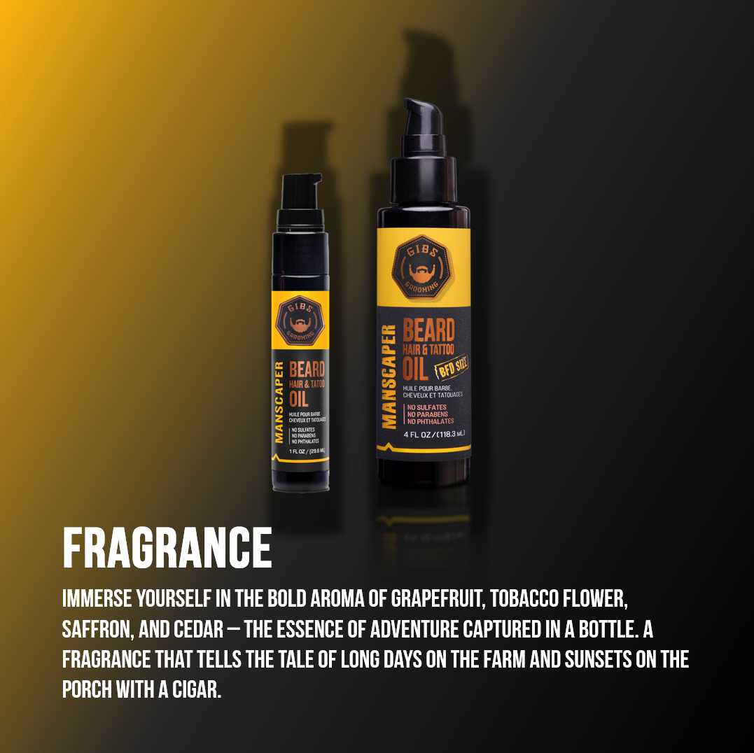 Beard, Hair & Tattoo Oil: Manscaper 4.oz.