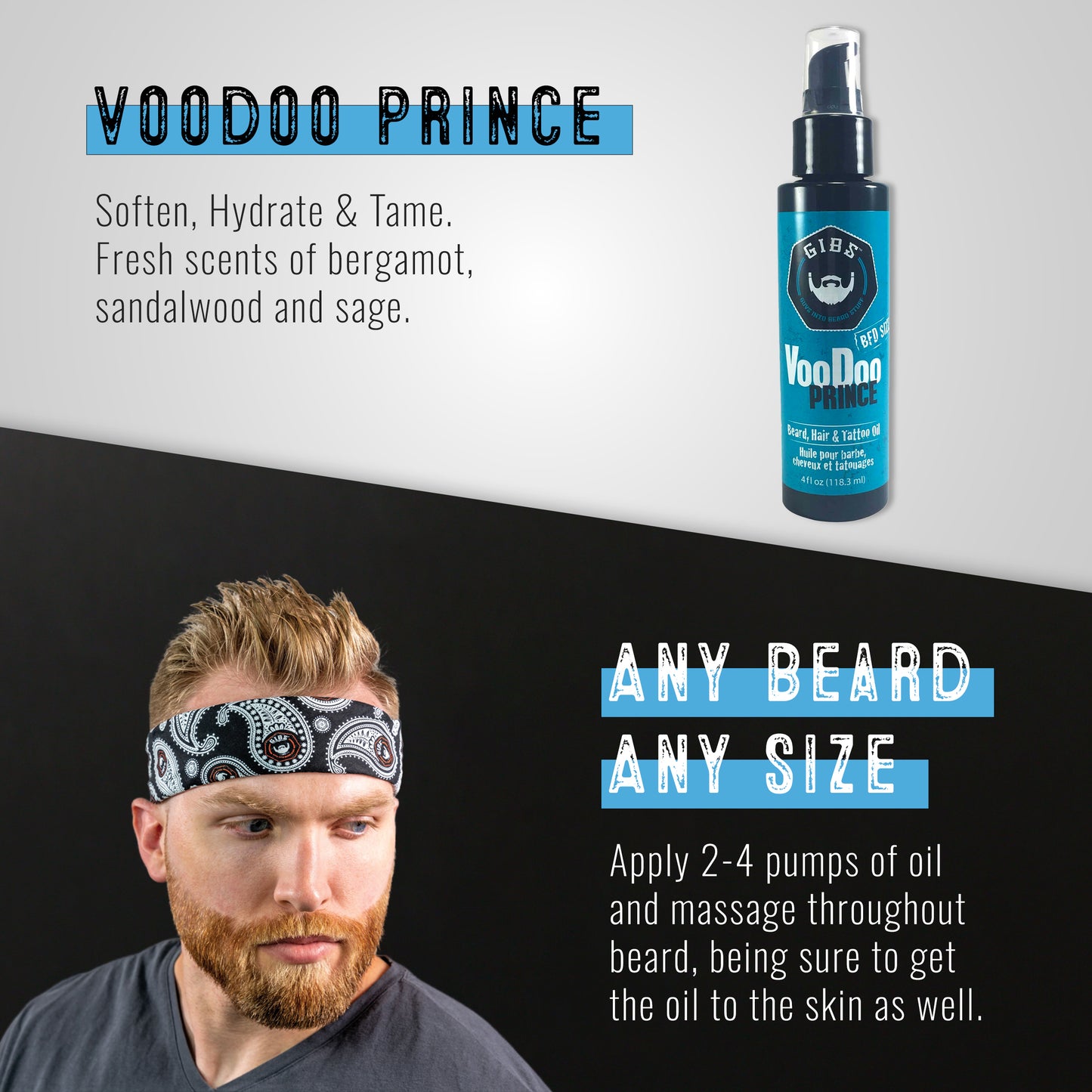 Voodoo Prince Beard, Hair & Tattoo Oil- 4oz.