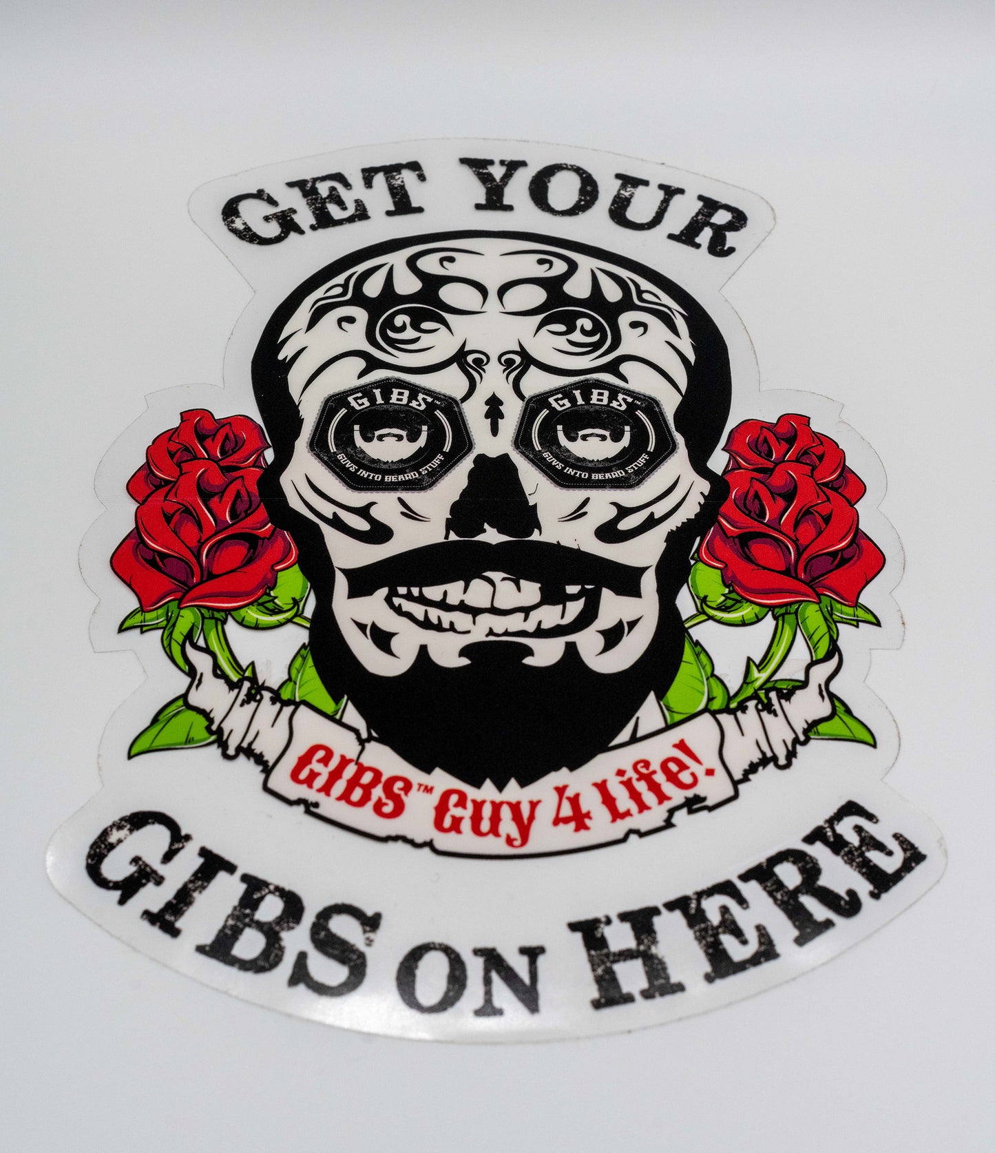 INSIDE Window Decal Sticker: GIBS SUGAR SKULL