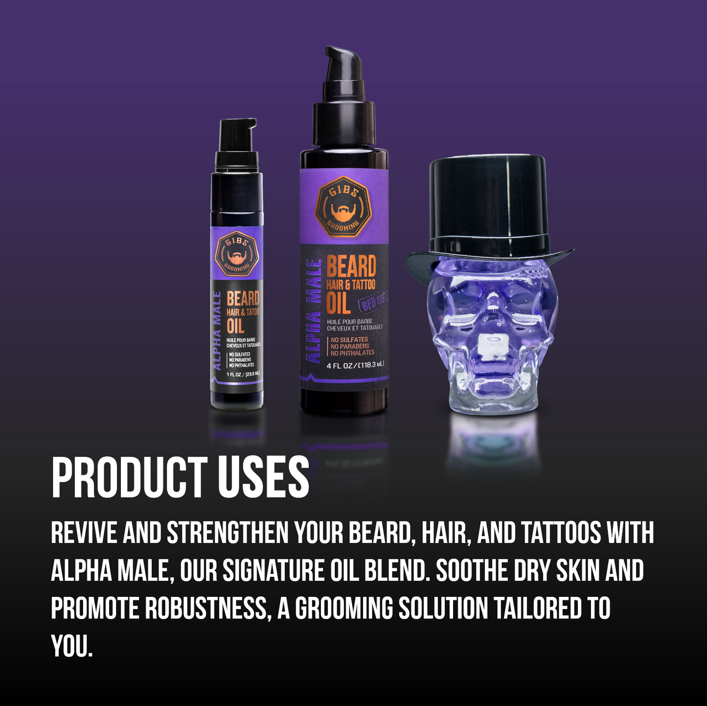 Beard, Hair & Tattoo Oil: Alpha Male 1oz