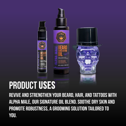 Beard, Hair & Tattoo Oil: Alpha Male 1oz