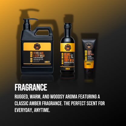 Amber Man Wash: Beard, Hair & Body Wash 12 oz