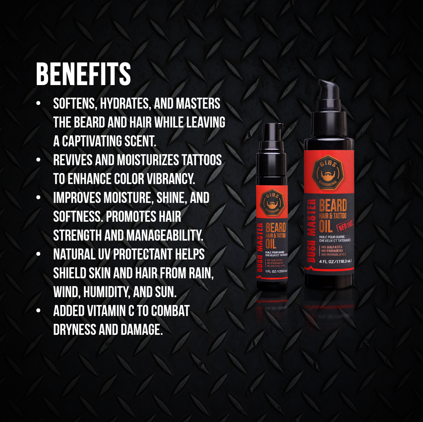 Beard, Hair & Tattoo Oil: Bush Master 4 oz