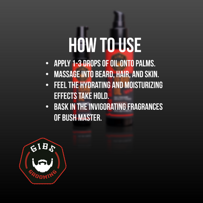 Beard, Hair & Tattoo Oil: Bush Master 4 oz