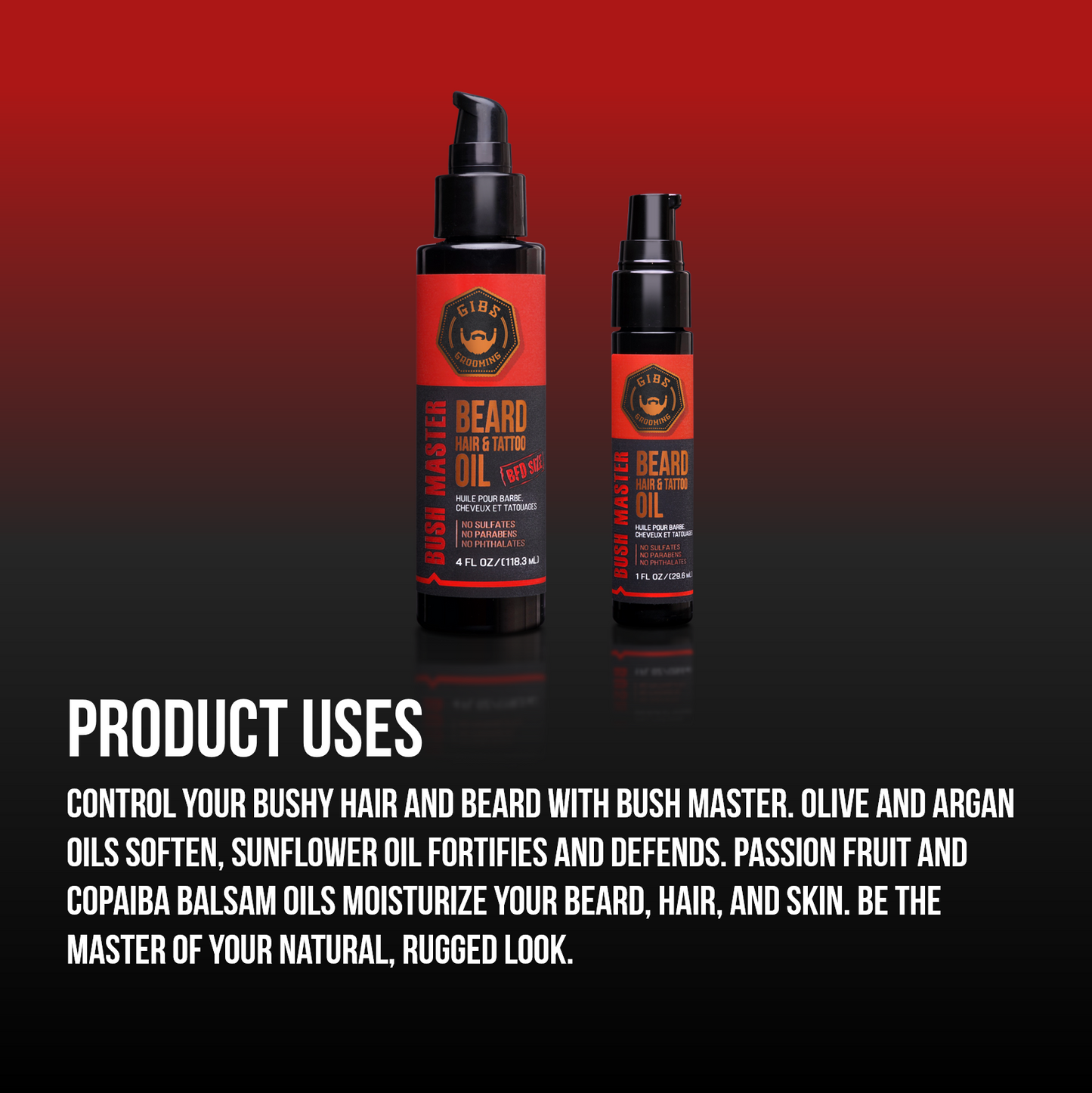 Beard, Hair & Tattoo Oil: Bush Master 4 oz