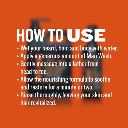 Man Wash: Beard, Hair & Body 3.25 oz