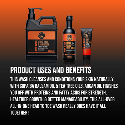 Original Man Wash: Beard, Hair & Body Wash Liter
