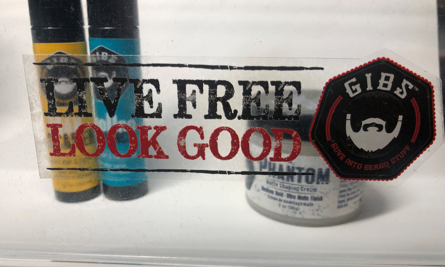 Mirror Decal Sticker: LIVE FREE LOOK GOOD